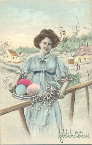 Ostern, Frau mit Ostereiern, 1911