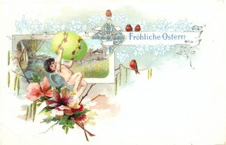 Ostern, Engel, Farb-Litho, um 1910