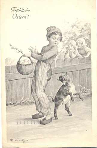 Ostern, Kinder, sign. Kratky, 1914
