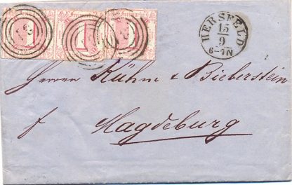 Thurn u Taxis, Brief aus Hersfeld nach Magdeburg, 1856