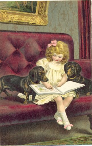 Mädchen mit Dackel, um 1910/20