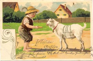 Ostern, Junge mit Ziege, sign. Mailick, 1904