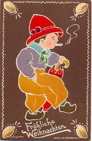 Weihnachten, Kind, Lebkuchen Prägekarte, 1916