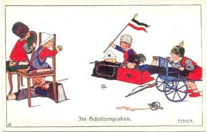 Kinder, Kriegsspiel, 1. WK, sign. Pauli Ebner