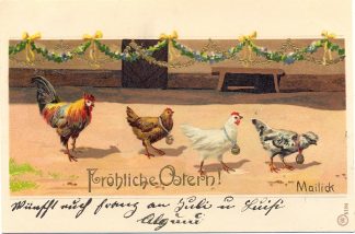 Ostern, Hühner, sign. Mailick, 1903