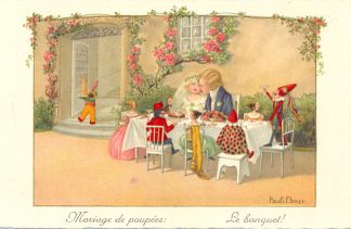 Kinder, Hochzeitspaar mit Puppen, sign. Pauli Ebner