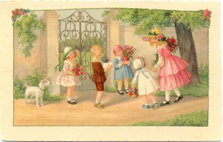 Kinder, Blumen, sign. Pauli Ebner