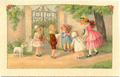 Kinder, Blumen, sign. Pauli Ebner