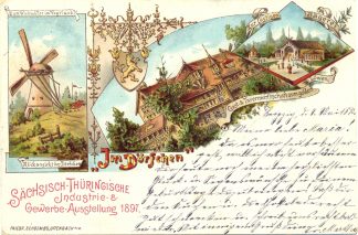 Leipzig, Sächs.-Thüring. Ausstellung, Im Dörfchen, Farb-Litho, 1