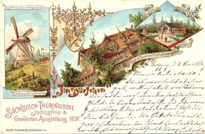 Leipzig, Sächs.-Thüring. Ausstellung, Im Dörfchen, Farb-Litho, 1