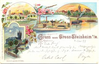 Gross Steinheim bei Hanau, Farb-Litho, 1898