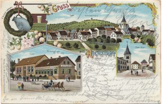 Maintal - Hochstadt, Farb-Litho m. Wirtschaft Strohl, 1903