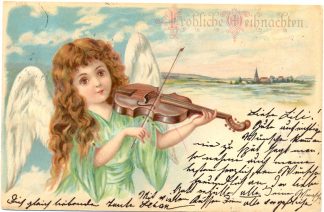 Weihnachten, Engel mit Violine, Geige, 1901