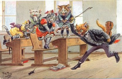 Katzen, Katzenschule, Maus, sign. Arthur Thiele