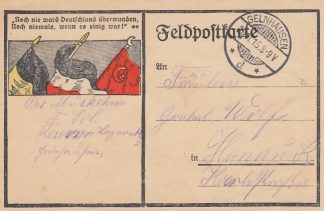 Gelnhausen, illustr. Feldpostkarte nach Hanau, 1915