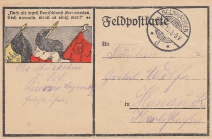 Gelnhausen, illustr. Feldpostkarte nach Hanau, 1915
