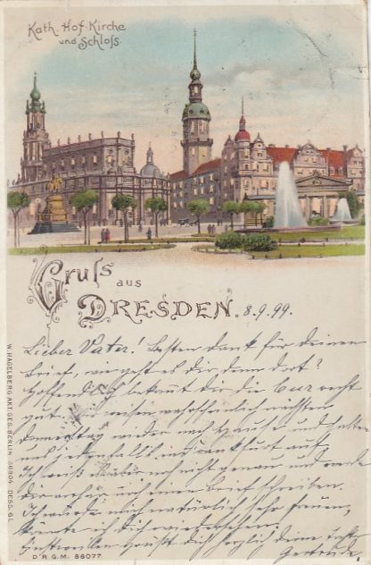 Dresden, "Halt ins Licht" AK, 1899