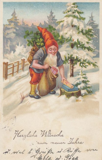 Neujahr, Zwerg mit Geschenken, 1935