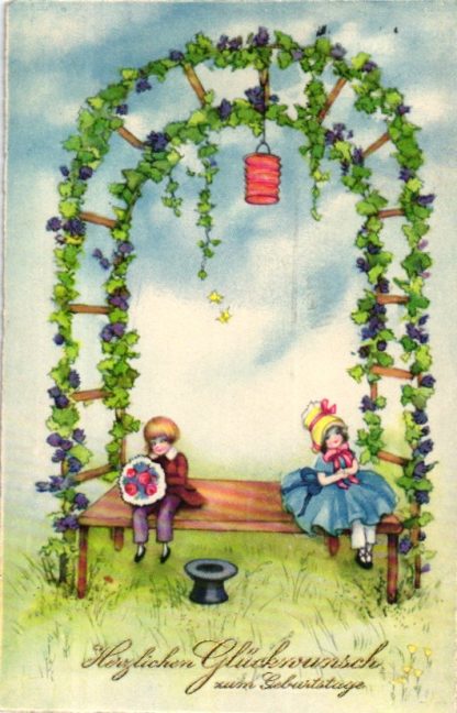 Geburtstag, Kinder, Blumen, Lampion, 1931