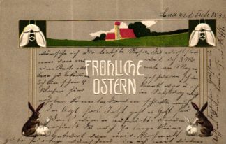 Ostern, Hasen, Jugendstil AK, um 1905