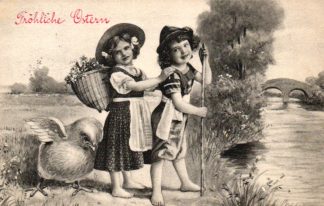 Ostern, Kinder, Küken, 1912