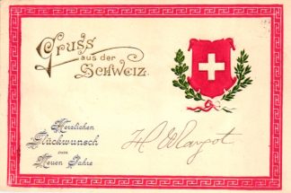 Schweiz, Neujahr, Prägekarte, 1899