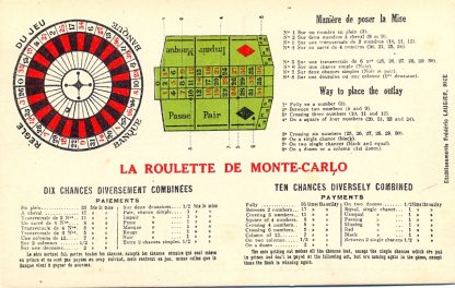 Monaco, Monte Carlo, Roulette, um 1920