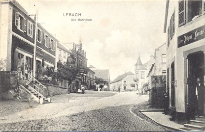 Lebach, Marktplatz m. Hotel Schaeidt, 1909