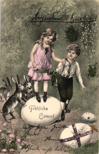Ostern, Kinder, Hasen, 1903