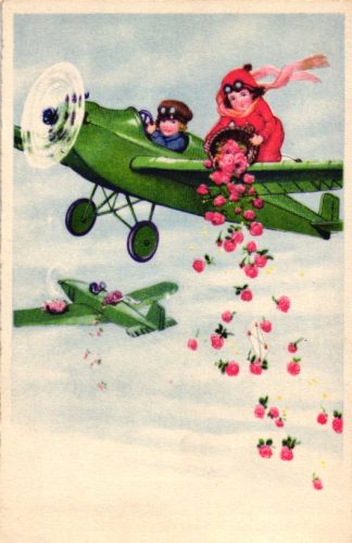 Kinder im Flugzeug, Rosen streuend, 1935