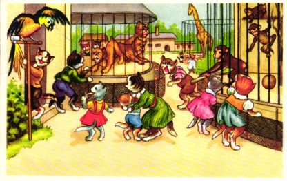 Katzen, Katzenfamilie im Zoo, 1966