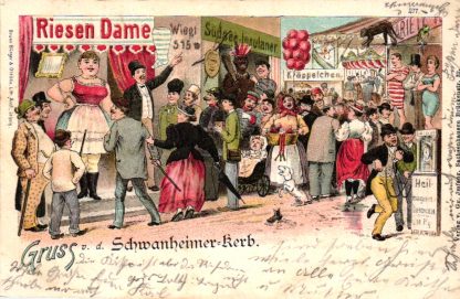 Schwanheim b. Frankfurt am Main, Schwanheimer-Kerb, Farb-Litho, 1897