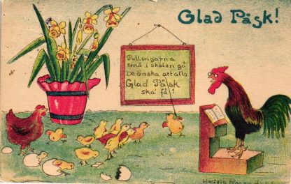 Ostern, Hahn als Lehrer, Schule, 1917 in Stockholm versandt