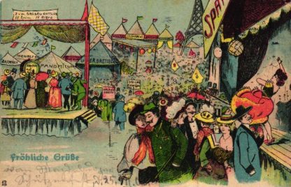 Jahrmarkt, Kirmes, versandt in Magdeburg, 1909