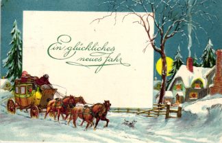 Neujahr, Kutsche, Winterlandschaft, 1928