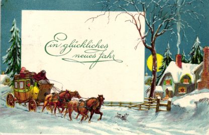 Neujahr, Kutsche, Winterlandschaft, 1928