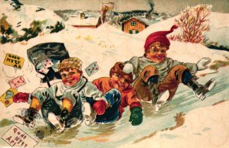 Neujahr, Kinder, schwedische AK, 1918