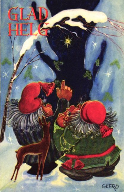 Weihnachten / Neujahr, Zwerge, Trolle, sign. Künstlerkarte, Schweden, um 1910/20