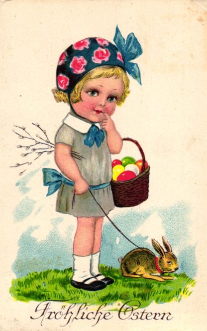 Ostern, Mädchen mit Hase, 1928