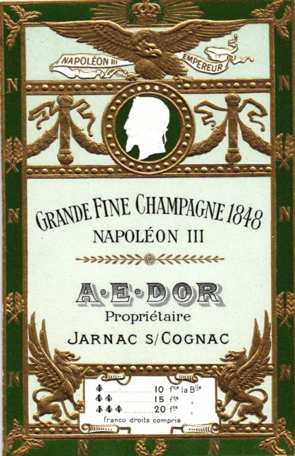 Werbe-AK, Cognac, Champagner, Prägekarte, um 1910