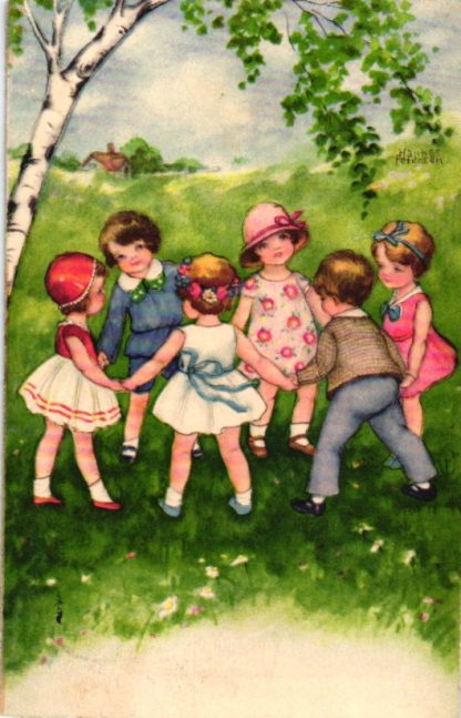 Tanzende Kinder, Kinderspiel, sign. Hannes Petersen, 1932