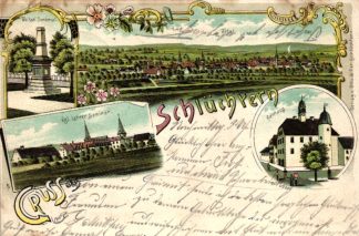 Schlüchtern, Farb-Litho mit Lehrersemiar, 1901