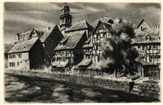 Lauterbach / Oberhessen, AK nach einer Kohlezeichnung von K. Winkel