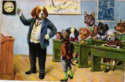 Hunde, Hundeschule, Dackel kommt zu spät, 1929