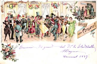 Karneval, Fasching, Farb-Litho, 1897