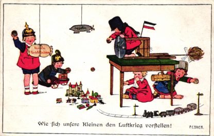 1. WK, "Wie sich unsere Kleinen den Luftkrieg vorstellen", sign. Pauli Ebner