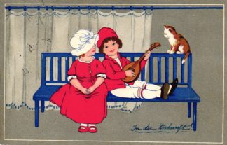 Kinder mit Mandoline und Katze, 1917