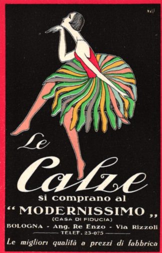 Dame im Kleid, Bologna, italienische Werbe-AK, um 1930