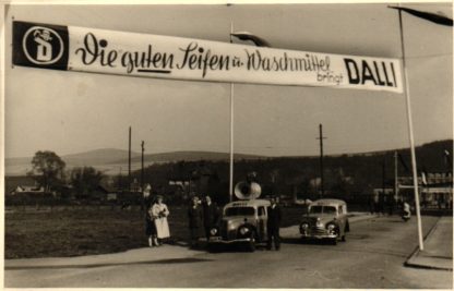 Wächtersbach, Strassenwerbung der Firma Seifen u. Waschmittel "Dalli", ca. 40er Jahre