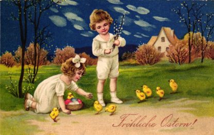 Ostern, Kinder mit Küken, 1927